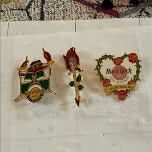 Hard Rock Cafe Colorful Pin Trio